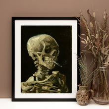 Load image into Gallery viewer, Head of a Skeleton Burning Cigarette Smoking Vincent Van Gogh Van gogh Vincent Van Gogh Skull Canvas print
