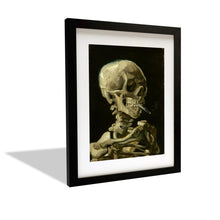Load image into Gallery viewer, Head of a Skeleton Burning Cigarette Smoking Vincent Van Gogh Van gogh Vincent Van Gogh Skull Canvas print