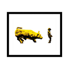 Load image into Gallery viewer, Fearless girl statue, Gold Art, Canvas Art print, framed art, Fearless art print, fashion art, feminist gift, Girl Boss
