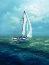 Load image into Gallery viewer, Sailing boat art print wall art framed Nautical art poster wall art  Sailing art gift Sail boat framed art