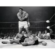 Load image into Gallery viewer, Muhammad Ali Poster wall art print framed Muhammad Ali vs Sonny Liston Muhammad Ali poster framed Black and White