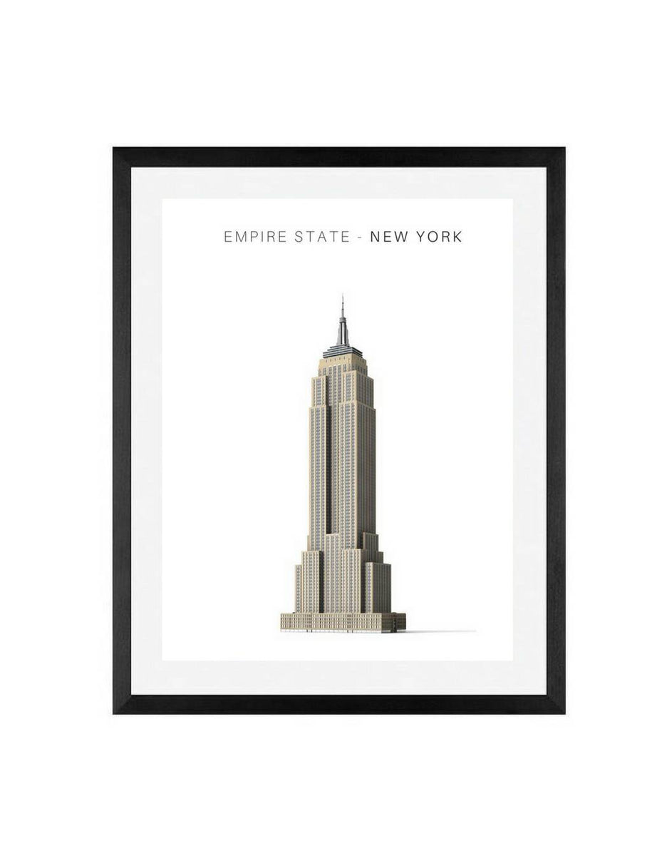 New York city Empire state black and white poster Print Wall art ...
