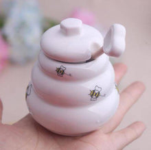Load image into Gallery viewer, White ceramic honey pot with dipper Party Favors gift