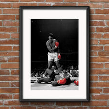 Load image into Gallery viewer, Muhammad ali vs Sonny Liston Muhammad Ali Poster Muhammad Ali wall art poster inspirational Framed boxing art print Ali boxing poster