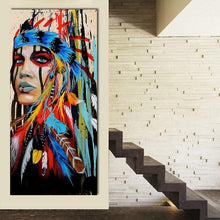 Load image into Gallery viewer, Girl power Feminism Native american prints Fearless girl statue Feminist gift Native american woman Be Fearless Framed feminist gift