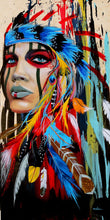 Load image into Gallery viewer, Native American Art Canvas Print Indian girl girl boss Fearless Girl girl power Be Fearless Native american Girl gift for her