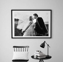 Load image into Gallery viewer, First dance song lyric print framed for first anniversary gift or quote of wedding vow print