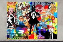 Load image into Gallery viewer, feminist  gift wall street bull girl Fearless girl statue art print framed Girl Power Poster girl boss art print