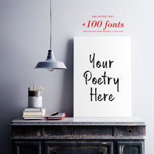 Load image into Gallery viewer, mancave sign Print your poem mancave decor custom sign print mindfulness gift mancave gifts Poetry print Poetry prints wedding vows