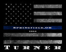 Load image into Gallery viewer, Custom personalized Police gift Thin Blue Line Police officer gift Law Enforcement Personalized Thin Blue Line Flag framed police gift