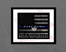 Load image into Gallery viewer, Firefighter Gift Personalized Thin red line flag framed  fireman gift thin blue line framed for police officer police officer gift