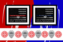 Load image into Gallery viewer, Firefighter Gift Personalized Thin red line flag framed  fireman gift thin blue line framed for police officer police officer gift