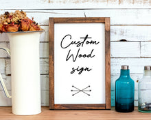 Load image into Gallery viewer, Rustic Wood Sign personalized farmhouse wood sign framed wall art print Custom Wood Rustic Sign Family sign art