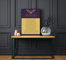 Load image into Gallery viewer, Invictus Poem wall art print framed Invictus by William Ernest Invictus Print by William Ernest Henley Invictus poem Poster