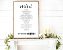 Load image into Gallery viewer, Anniversary gift song lyrics lyrics first dance lyrics song lyrics print lyrics print song wall art lyrics wall art Gift vows
