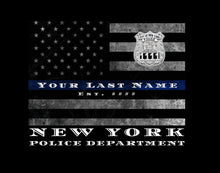 Load image into Gallery viewer, Framed Thin Blue line flag Custom police officer
