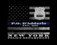 Load image into Gallery viewer, Framed Thin Blue line flag Custom police officer