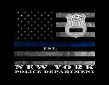Load image into Gallery viewer, Framed Thin Blue line flag Custom police officer