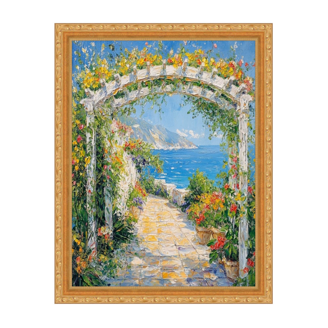 Slim Classic Florar Beaded Gold Picture Frame 