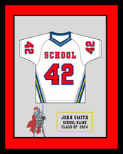 Load image into Gallery viewer, High School Lacrosse Senior Award Night Gift Idea - Jersey Frame Print  ModernMemoryDesign.com 
