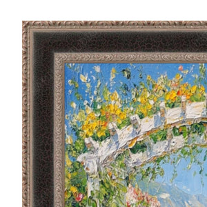 Antique Silver Black Leather Picture Frame