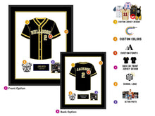 Load image into Gallery viewer, a picture of a baseball jersey with a description of it