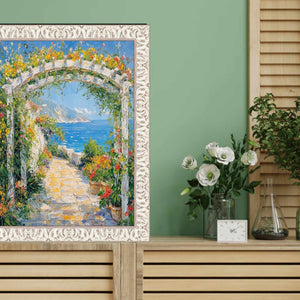 Vintage Ornate White Wash Picture Frame