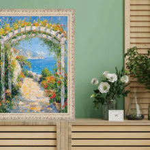 Load image into Gallery viewer, White Wash Alabaster Bead Picture Frame 