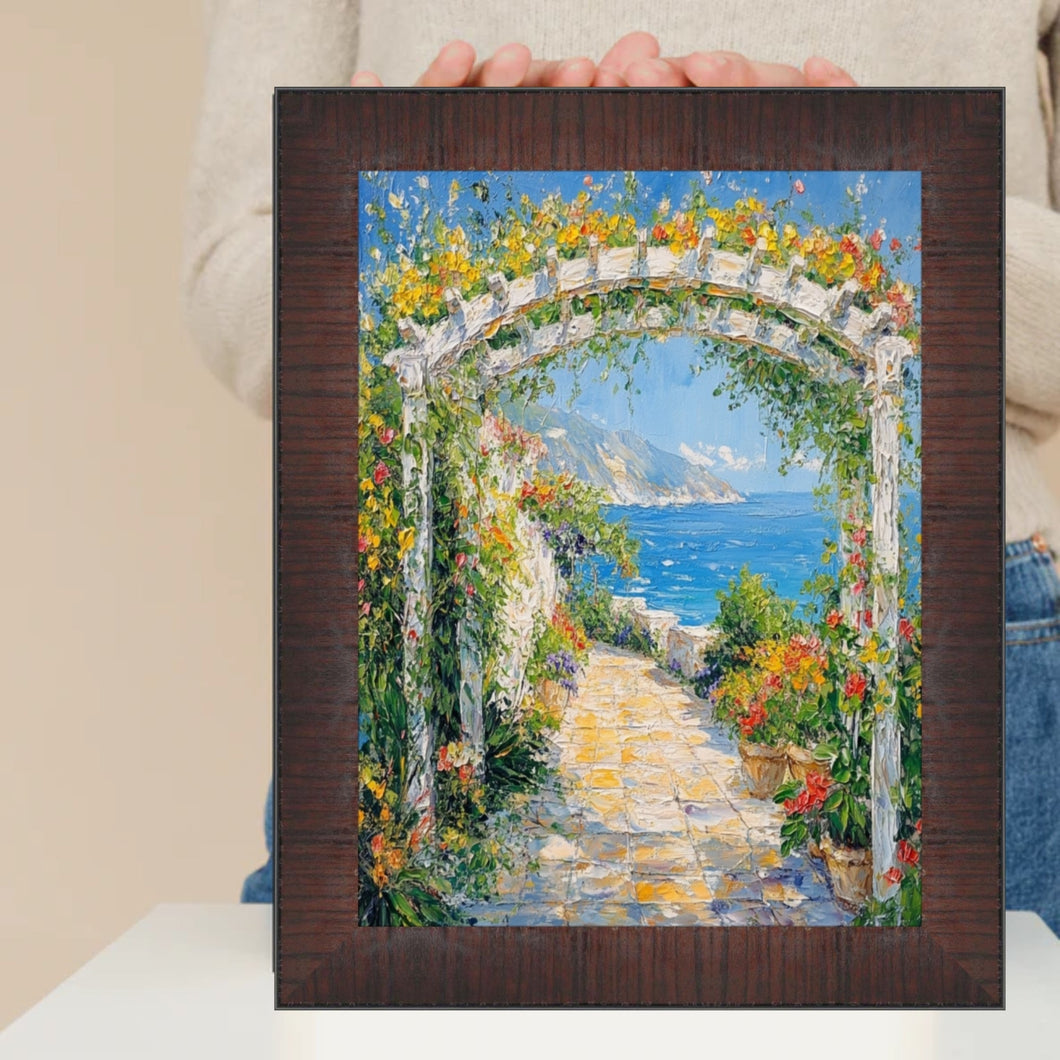 Wood Grain Mahogany Ven Slope Picture Frame 