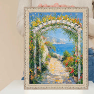 16x20 Frame White Wash Alabaster Bead Picture Frame