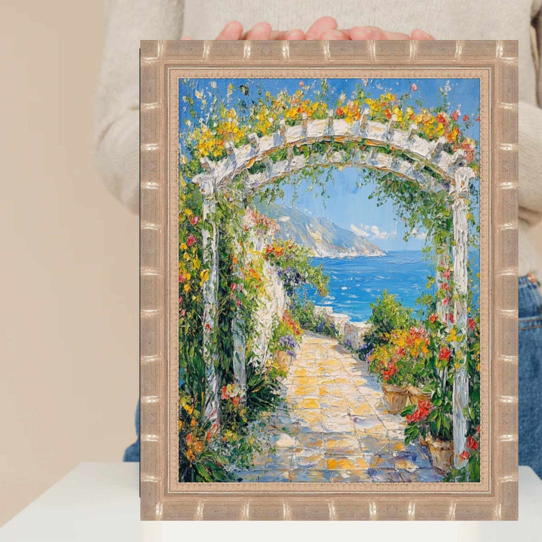 Boho Silver Bamboo Wood Picture Frame