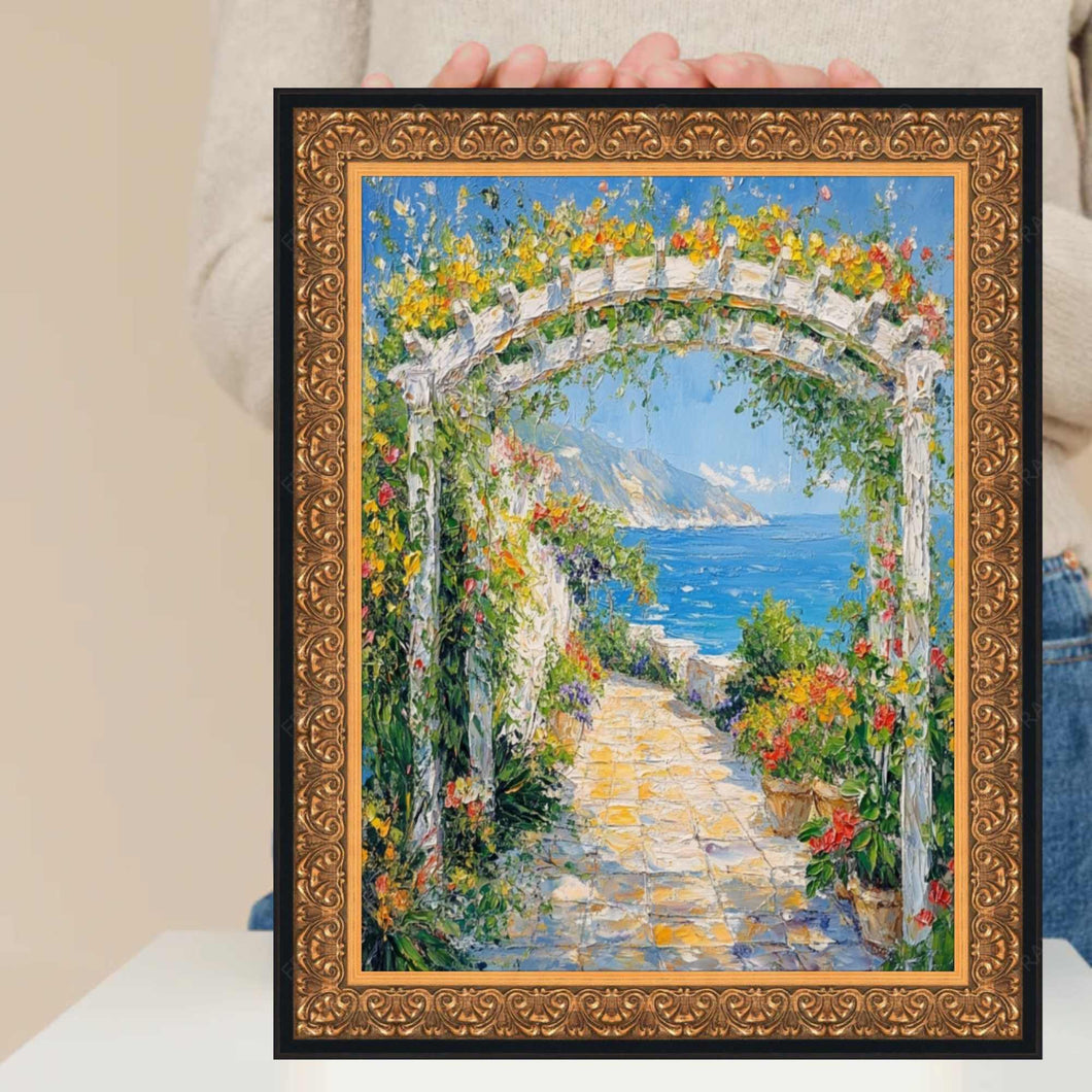 Antique Floral Gold With Black Lip Picture Frame