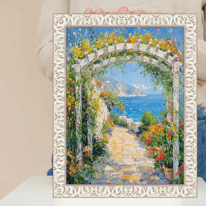 Vintage Ornate White Wash Picture Frame
