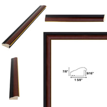 Load image into Gallery viewer, 16x20 Frame Diploma Mahogany With Gold Line Picture Frame