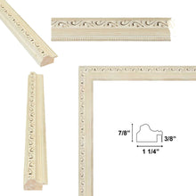 Load image into Gallery viewer, White Wash Alabaster Bead Picture Frame 