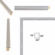 Load image into Gallery viewer, Slim Modern Bright Chrome Silver Pebbled Texture Picture Frame 
