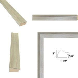 11x14 Frame  Contemporary Silver Brushed Modern Scoop Picture Frame