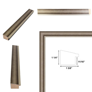 16x20 Frame Industrial Silver Metal Slope Picture Frame