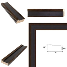 Load image into Gallery viewer, Wide Gold Black Flat Panel Picture Frame 