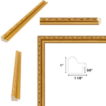 Load image into Gallery viewer, Slim Classic Florar Beaded Gold Picture Frame 