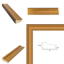 Load image into Gallery viewer, Wide Gold Leaf Flat Panel Picture Frame 