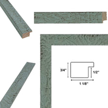 Load image into Gallery viewer, 16x20 Frame Slim Teal Seaspray Chabi Chic Farmhouse Rustic Picture Frame