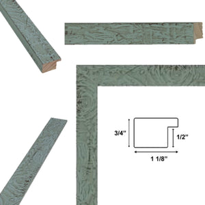 16x20 Frame Slim Teal Seaspray Chabi Chic Farmhouse Rustic Picture Frame