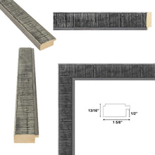 Load image into Gallery viewer, 16x20 Frame Rustic Wood Black Silver Picture Frame