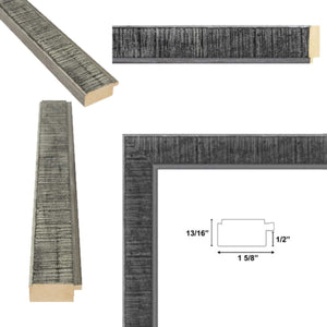 16x20 Frame Rustic Wood Black Silver Picture Frame