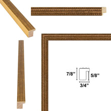 Load image into Gallery viewer, Contemporary Modern Slim Bright Gold Pebbled Texture Picture Frame 