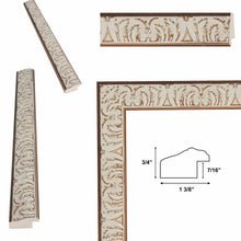 Load image into Gallery viewer, Vintage Ornate White Wash Picture Frame
