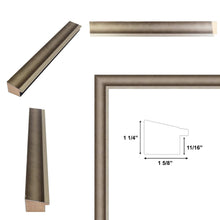 Load image into Gallery viewer, 11x14 Frame Industrial Silver Metal Slope Picture Frame