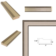 Load image into Gallery viewer, 16x20 Frame  Contemporary Wide Silver Leaf Flat Panel Picture Frame