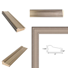 Load image into Gallery viewer, Wide Antique Silver Gold Wash Picture Frame 